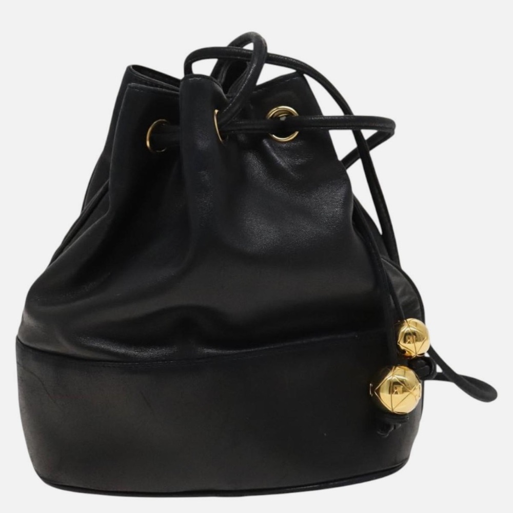 ❌SOLD ❌CHANEL CC LAMBSKIN LEATHER DRAWSTRING BAG - Picture 5 of 12